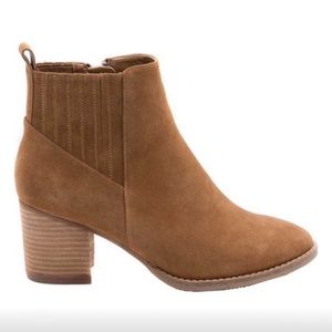 Blondo Tan Noa Suede Leather Waterproof Block-heeled Bootie